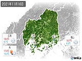 2021年11月16日の広島県の実況天気