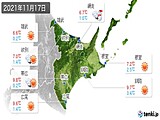 2021年11月17日の道東の実況天気