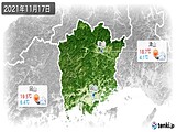 2021年11月17日の岡山県の実況天気