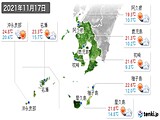 2021年11月17日の鹿児島県の実況天気