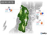 2021年11月17日の山形県の実況天気