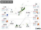 実況天気(2021年11月17日)