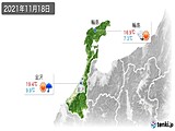 2021年11月18日の石川県の実況天気