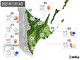 2021年11月18日の道東の実況天気