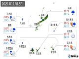 実況天気(2021年11月18日)