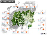 2021年11月20日の関東・甲信地方の実況天気