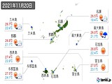 2021年11月20日の沖縄県の実況天気