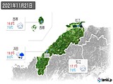 2021年11月21日の島根県の実況天気