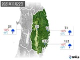 2021年11月22日の岩手県の実況天気