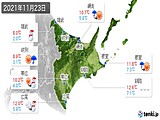 2021年11月23日の道東の実況天気