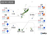 2021年11月23日の沖縄県の実況天気