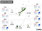 実況天気(2021年11月25日)