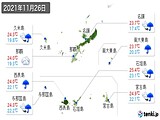 2021年11月26日の沖縄県の実況天気
