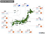 実況天気(2021年11月26日)