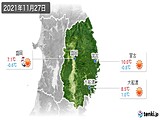 2021年11月27日の岩手県の実況天気