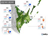 2021年11月29日の道東の実況天気