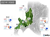 2021年11月30日の道央の実況天気