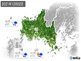 2021年12月02日の山口県の実況天気