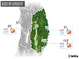2021年12月02日の岩手県の実況天気
