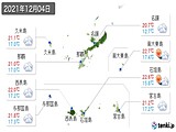 2021年12月04日の沖縄県の実況天気