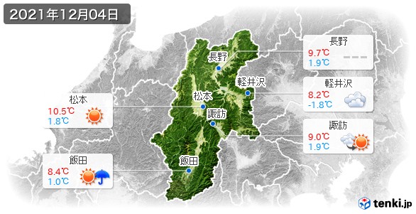 長野県(2021年12月04日の天気