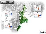 2021年12月05日の三重県の実況天気