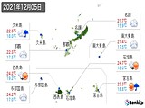 2021年12月05日の沖縄県の実況天気