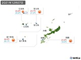 2021年12月07日の沖縄地方の実況天気