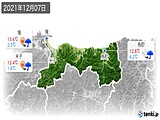 2021年12月07日の鳥取県の実況天気