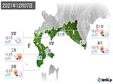 2021年12月07日の道南の実況天気