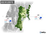 2021年12月07日の宮城県の実況天気