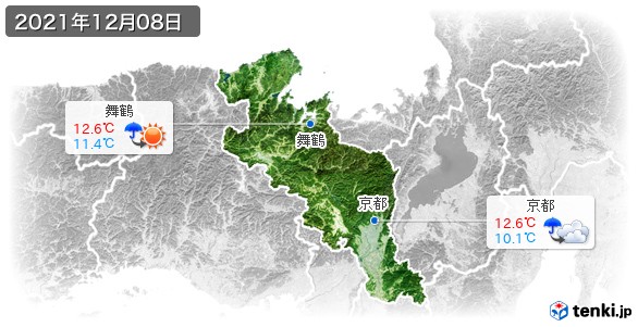 京都府(2021年12月08日の天気
