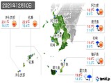 2021年12月10日の鹿児島県の実況天気