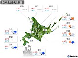 2021年12月12日の北海道地方の実況天気