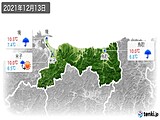 2021年12月13日の鳥取県の実況天気