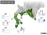 2021年12月17日の道南の実況天気