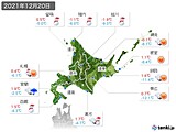 2021年12月20日の北海道地方の実況天気