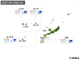 2021年12月21日の沖縄地方の実況天気