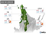 2021年12月22日の道北の実況天気