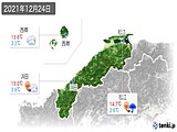 2021年12月24日の島根県の実況天気