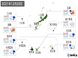 2021年12月28日の沖縄県の実況天気