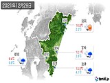 2021年12月29日の宮崎県の実況天気