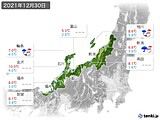 2021年12月30日の北陸地方の実況天気