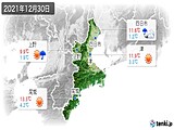 2021年12月30日の三重県の実況天気