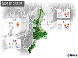 2021年12月31日の三重県の実況天気