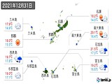 2021年12月31日の沖縄県の実況天気