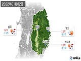 2022年01月02日の岩手県の実況天気