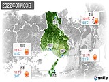 2022年01月03日の兵庫県の実況天気