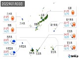 実況天気(2022年01月03日)