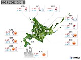 2022年01月05日の北海道地方の実況天気